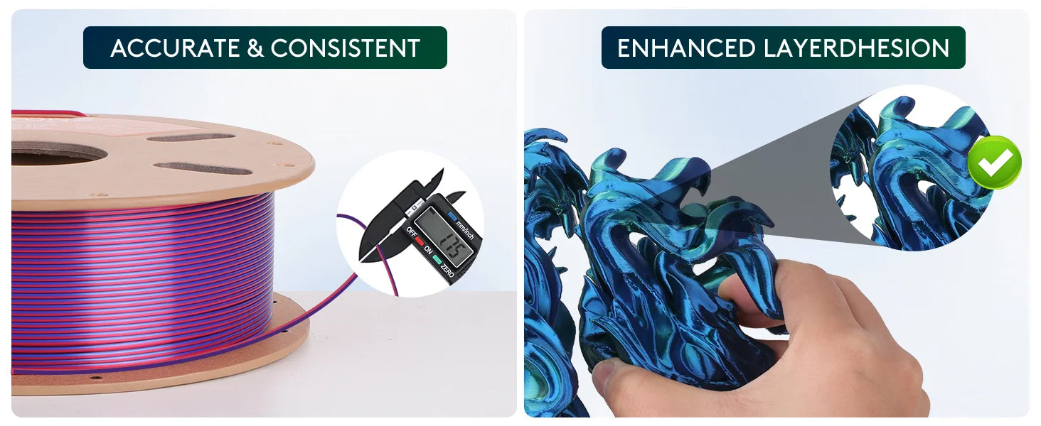 Dual-Color Silk PLA Filament
