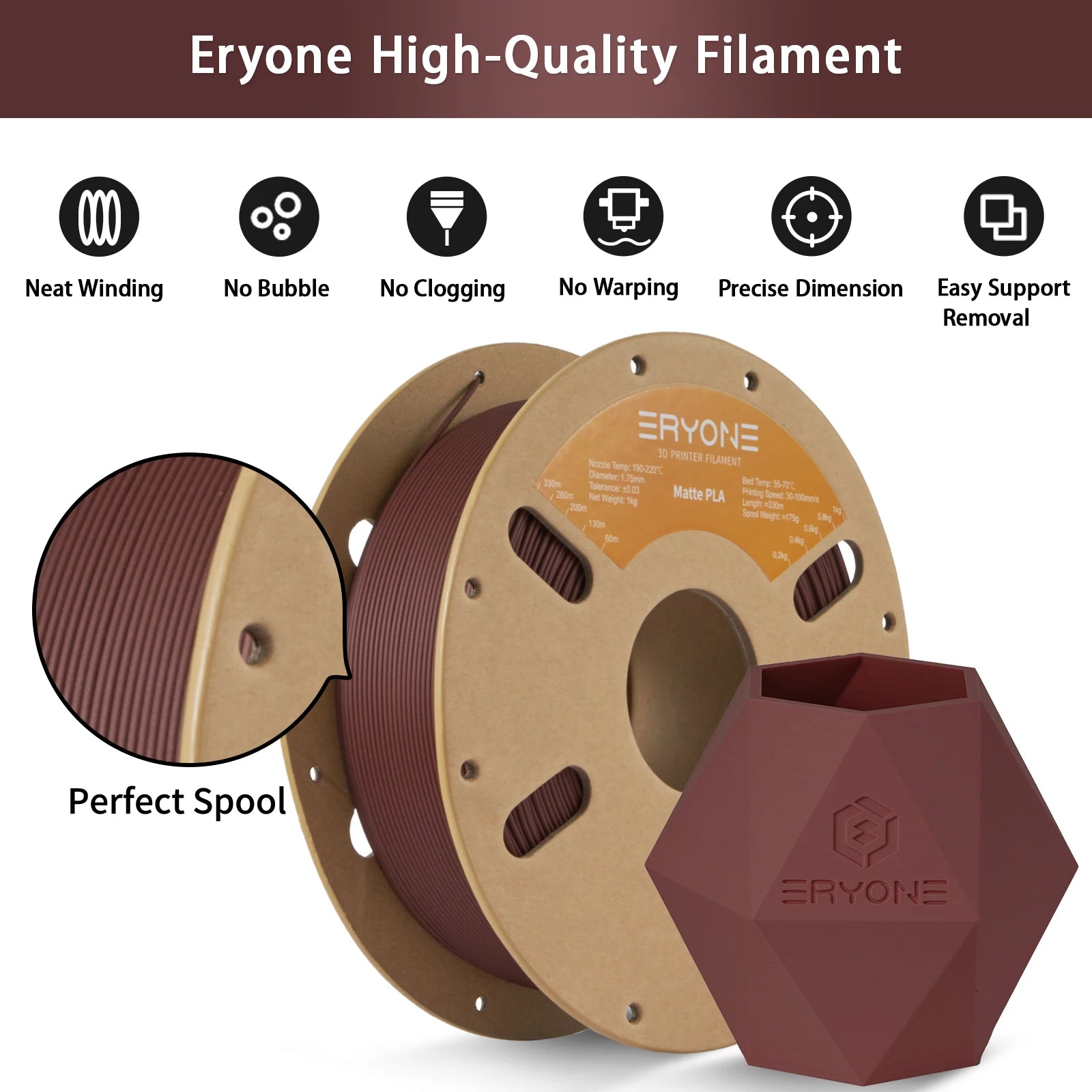 Matte PLA Filament – 1kg